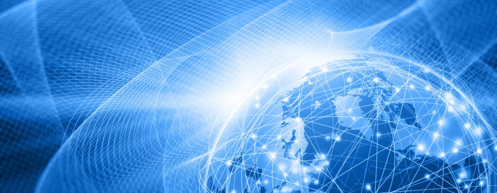 Earth floating in blue space, connected by futuristic computer network - IMD Business School - IMD Business School